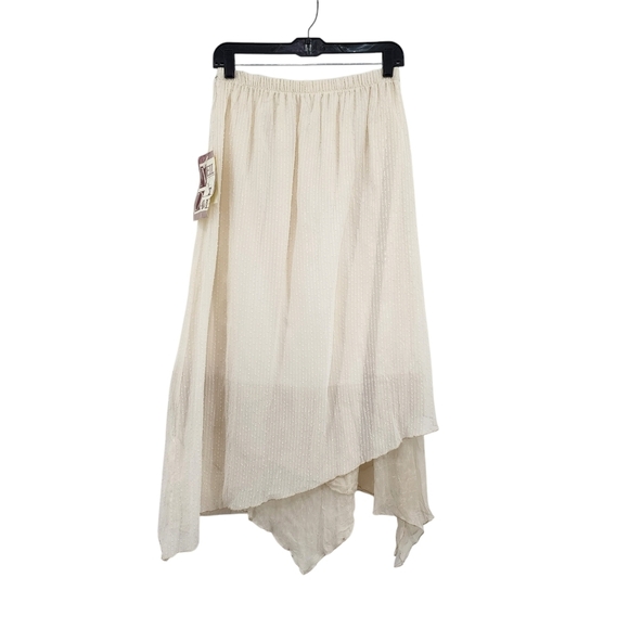 Neil & David Women's Vintage Textured Asymmetrical French Knot Midi Fairy Skirt - Picture 1 of 7